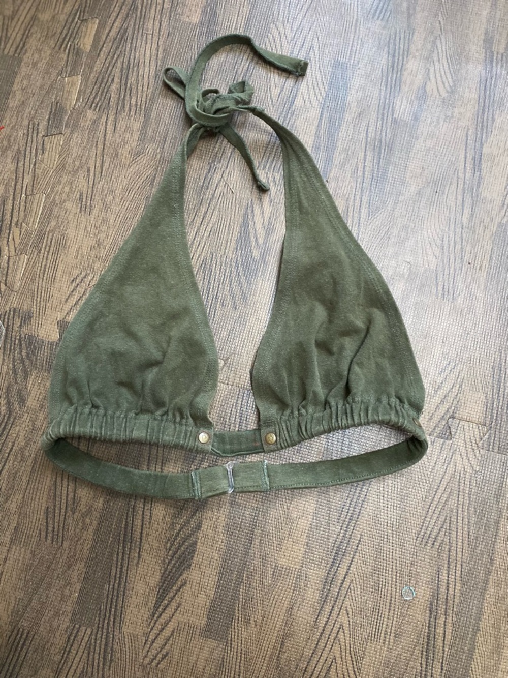 Olive Green Halter Crop Top